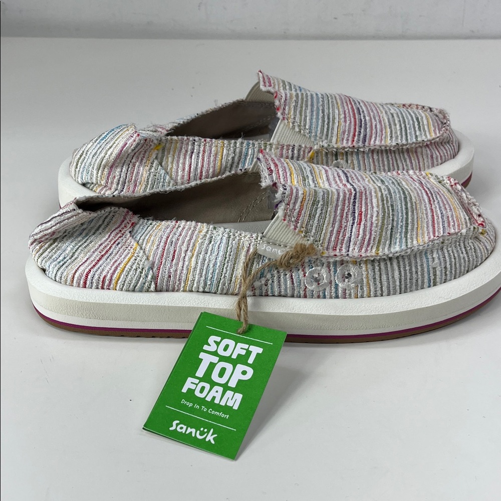 NWT SANUK WOMEN'S DONNA ST SUMMER CORD RAINBOW Size 6 - Picture 3 of 7